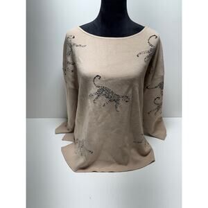 Philosophy Leopard Print Sweater Women’sSz 1X Classic Mob Wife Viscose Plus Size